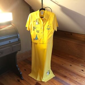 Ultra Dress New York Yellow Linen Paris Dress, EUC, 8